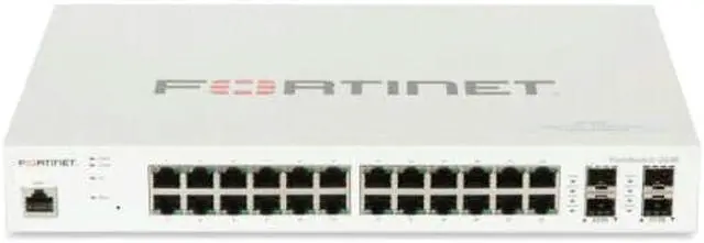 Main image of FS-224E - Fortinet Switch 200 Series is the Layer 2/3 FortiGate switch controller compatible switch with 24 x GE RJ45 ports, 4 x GE SFP.