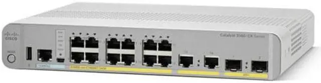 Main image of WS-3560-CX 12-port compact Switch Layer 3, POE- 12 x 10/100/1000 Ethernet Ports, 2 SFP&2GE uplinks- Data IP Base (WS-C3560CX-12PC-S)