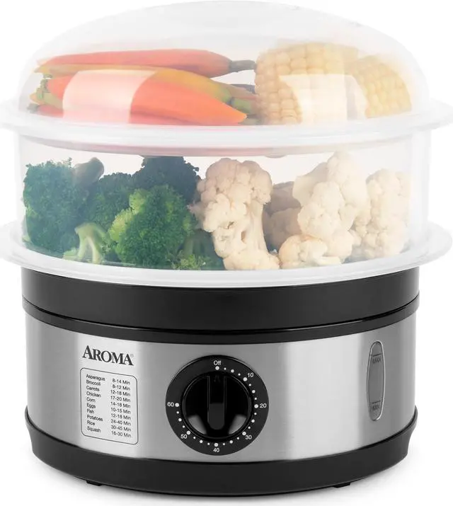 Main image of Aroma Housewares 5-Quart Food Steamer, Stainless Steel