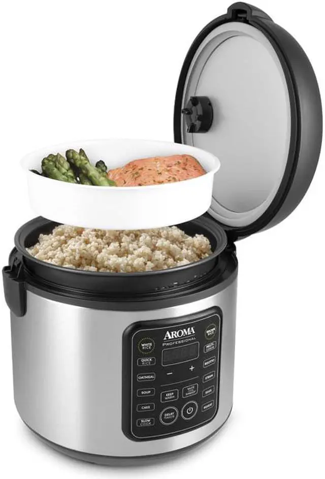 Alt view image 3 of 5 - Aroma Housewares ARC-5200SB 2O2O Model Rice & Grain Cooker, Sauté, Slow Cook, Steam, Stew, Oatmeal, Risotto, Soup, 20 Cup 10 Cup uncooked, Stainless Steel