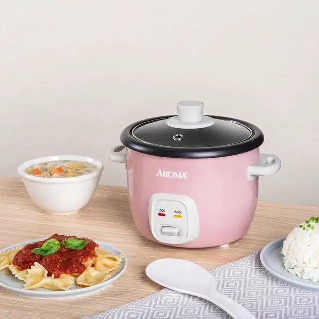 Alt view image 5 of 6 - Aroma Housewares 4-Cups (Cooked) / 1Qt. Rice & Grain Cooker (ARC-302NGP), Pink