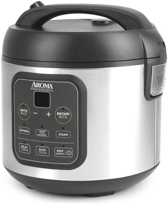 Aroma Housewares Professional 8-Cup Cooked 2qt Digital Rice Grain Multicooker ARc-994Sg, Gray