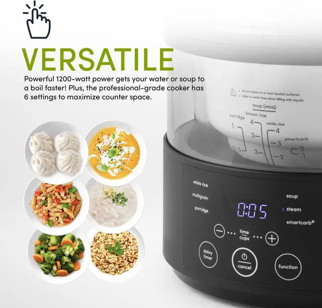 Alt view image 4 of 7 - Aroma SMARTCARB® MULTICOOKER & FOOD STEAMER