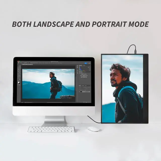 Alt view image 4 of 7 - ReHisk 15.6 inch IPS Portable Monitor 1080PHDR laptop monitor extender for laptop PC Phone Xbox PS4 Switch with USB-C HDMI Smart Cover Built-in Speaker Second screen