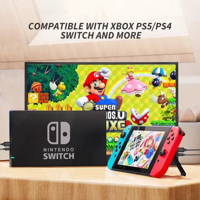 Alt view image 5 of 7 - ReHisk 15.6 inch IPS Portable Monitor 1080PHDR laptop monitor extender for laptop PC Phone Xbox PS4 Switch with USB-C HDMI Smart Cover Built-in Speaker Second screen