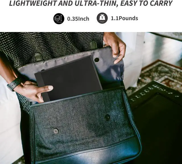 Alt view image 7 of 7 - ReHisk 15.6 inch IPS Portable Monitor 1080PHDR laptop monitor extender for laptop PC Phone Xbox PS4 Switch with USB-C HDMI Smart Cover Built-in Speaker Second screen