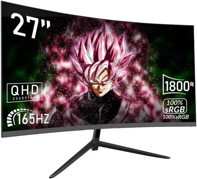 Main image of Rehisk 27'' 2K QHD Gaming Monitor - 2560p, 165Hz Refresh Rate, 1ms Response Time, AdaptiveSync, Dual HDMI & DP1.2, Ultra-Slim Bezel