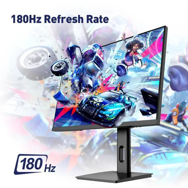 Alt view image 2 of 7 - 27" IPS 180Hz Gaming Monitor, 0.5ms Response time, 2560x1440, 320 Nits, 100% sRGB, FreeSync, VESA75*75mm, HDR10, Adjustable Tilt & Swivel computer monitor