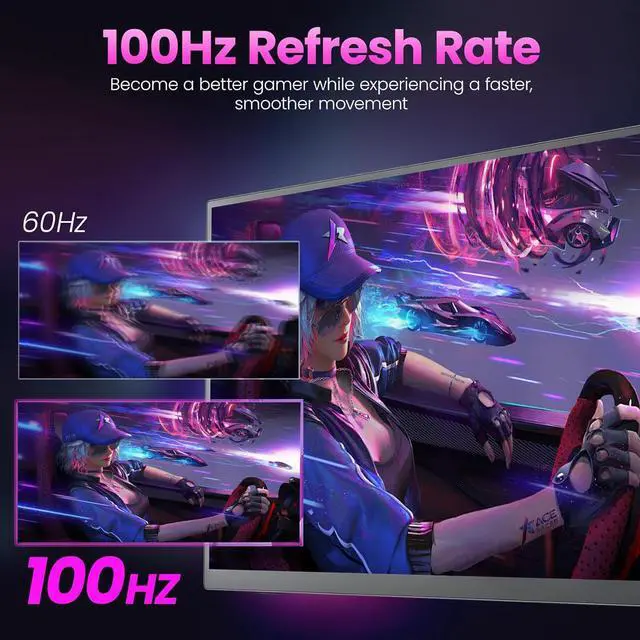 Alt view image 3 of 7 - 18.5 inch IPS Portable Monitor 100Hz 1080P FHD HDR Gaming monitor Ultra-Slim & Frameless FreeSync with HDMI USB C External Screen Freestanding Laptop Computer Monitor VESA 75*75mm