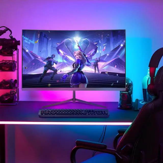 Alt view image 6 of 7 - 24" FHD Curved Gaming Monitor, 100Hz, 3ms, Free-Sync, 91% DCI-P3, Built-in 2W Speakers, HDMI/DP/USB-A