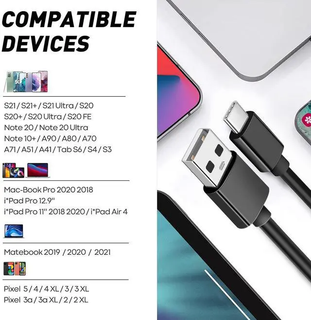 Alt view image 2 of 7 - 10 Pack USB C Cable 3ft 10 Pack USB C Charger Cable, USB A to USB C Charging Cable USB Type C Fast Charge Cord