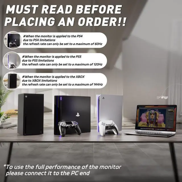 Alt view image 7 of 7 - 27 Inch 180Hz Gaming Monitor, QHD 1440P 1ms Fast IPS 2K Computer Gamer Monitor, Adaptive Sync, HDR , Tilt Adjustment, VESA Compatible, Eye Care, DisplayPort HDMI RE-272KV11