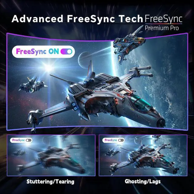 Alt view image 7 of 7 - ReHisk 24 inch IPS FHD 1080P 100Hz Gaming Monitor VESA 75*75mm 1ms Response Time FreeSync & G-sync Compatible 24 inch monitor with HDMI2.0 DisplayPort 1.2 computer monitor Low-Blue Light
