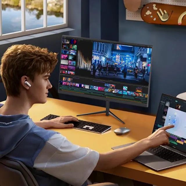 Alt view image 3 of 7 - ReHisk 24 inch IPS FHD 1080P 100Hz Gaming Monitor VESA 75*75mm 1ms Response Time FreeSync & G-sync Compatible 24 inch monitor with HDMI2.0 DisplayPort 1.2 computer monitor Low-Blue Light