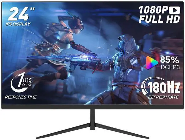 Main image of 24 Inch FHD 180Hz Gaming Monitor, 1080P Fast IPS Frameless Computer Monitor with Adaptive Sync, Eye Care PC Gamer Monitor,HDMIx2, DisplayPort, VESA Mountable, Tilt Adjustable, RE241KV2
