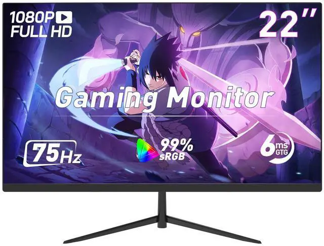 Main image of 22 Inch Computer Monitor FHD 1080P gaming monitor Desktop Display 75HZ Ultra Thin Bezel Ergonomic Tilt for PC VESA Mounting with HDMI VGA Ports