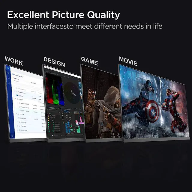 Alt view image 5 of 7 - 22 Inch Computer Monitor FHD 1080P gaming monitor Desktop Display 75HZ Ultra Thin Bezel Ergonomic Tilt for PC VESA Mounting with HDMI VGA Ports