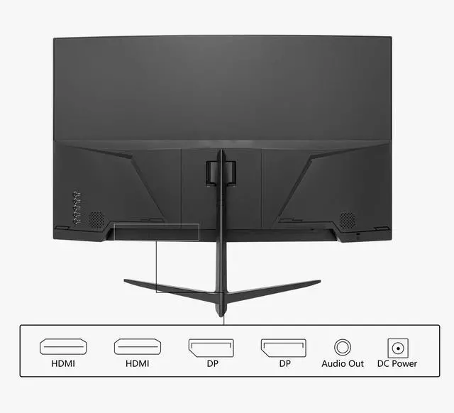 Alt view image 5 of 7 - 27 Inch QHD 2K(2560 x 1440) Curved Gaming Monitor 165Hz 1ms Fast Computer Monitor, DP/HDMI,VESA Mount, 120% sRGB HDR Eye Care Metal Stand