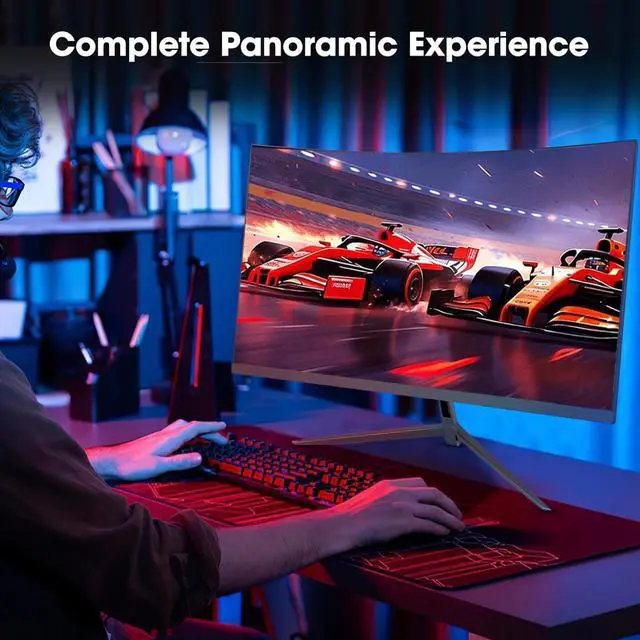 Alt view image 3 of 7 - 27 Inch QHD 2K(2560 x 1440) Curved Gaming Monitor 165Hz 1ms Fast Computer Monitor, DP/HDMI,VESA Mount, 120% sRGB HDR Eye Care Metal Stand