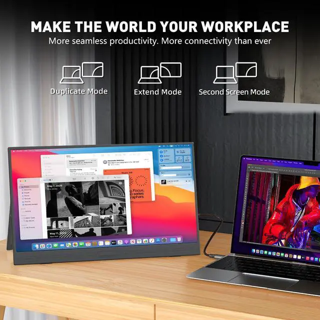 Alt view image 6 of 7 - ReHisk 15.6 inch touch screen monitor 60hz FHD IPS gaming monitors 1080p 10-point Capacitive Touch Pinch-to-Zoom Second Screen laptop extender for Laptop, MacBook Pro, PC, Switch, Xbox, PS4,Smartphone