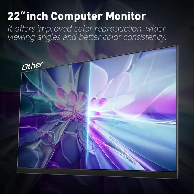 Alt view image 5 of 7 - 22 Inch Computer Monitor FHD 1080P Desktop Display 75HZ Ultra Thin Bezel/Eye Care/Ergonomic Tilt with HDMI VGA Ports LED Monitor for PC VESA Mounting