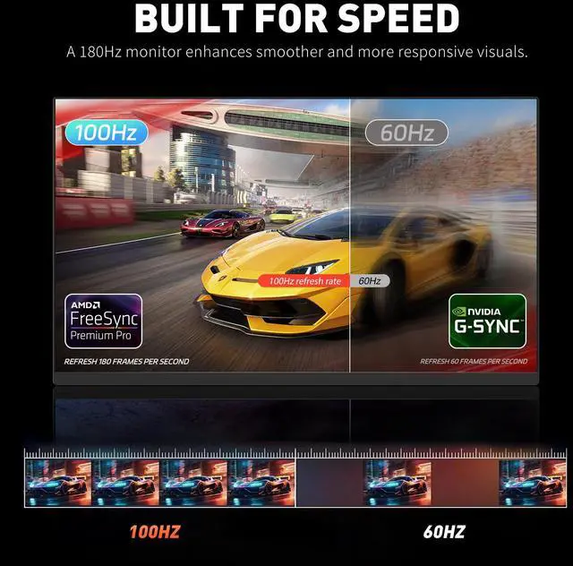 Alt view image 6 of 7 - REHISK 24 Inch FHD 100Hz Gaming Monitor, 1080P Fast IPS Frameless Computer Monitor with Adaptive Sync, Eye Care PC Gamer Monitor,HDMIx2, DisplayPort, VESA Mountable, Tilt Adjustable
