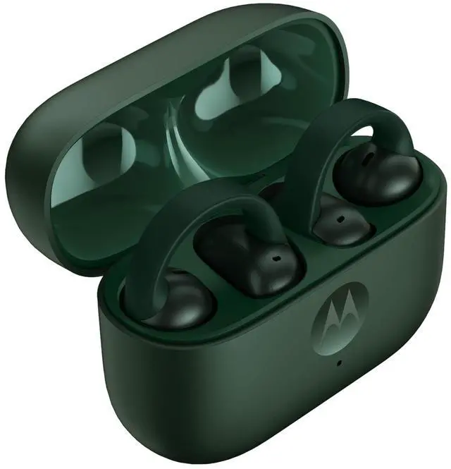Alt view image 3 of 7 - Motorola Moto Buds Loop with Sound by Bose - Pantone Trekking Green