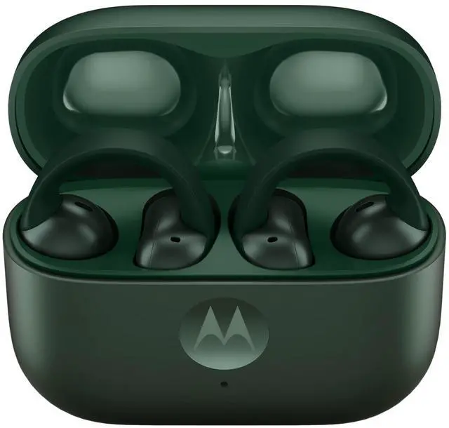 Alt view image 5 of 7 - Motorola Moto Buds Loop with Sound by Bose - Pantone Trekking Green