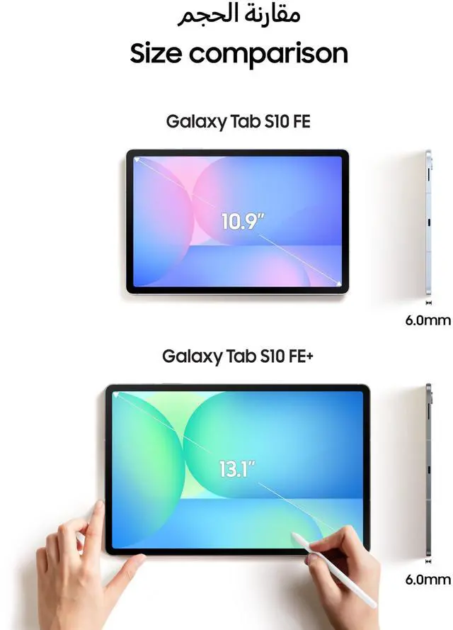 Alt view image 5 of 5 - Samsung Galaxy Tab S10 FE+ 5G Ai GSM Model (Unlocked Only for Latin America Market) SM-X626 13.1" 13MP Camera 10,090 mAh with Pen (Gray SM-X626BZAATPA, 128GB + 8GB)