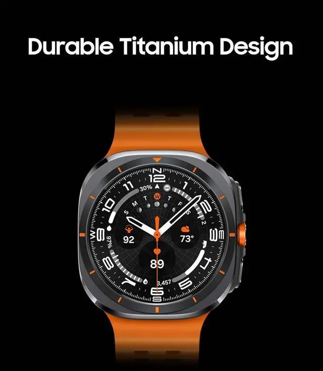 Alt view image 3 of 6 - Samsung Watch 7 Ultra 2025 LTE Ai (47mm) SM-L705F (Tmobile Mint Tello & Global), Rate Tracking, Sleep Fitness Tracker, GPS (Titanium Silver/Black Band SM-L705FZS1GTO)