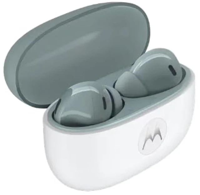 Alt view image 2 of 5 - Motorola Moto Buds 2 In-Ear Headphones, 11mm Dynamic Drivers, Active Noise Cancellation, Bluetooth 6.0, Low-Latency HD Audio (PANTONE Grey Mist)
