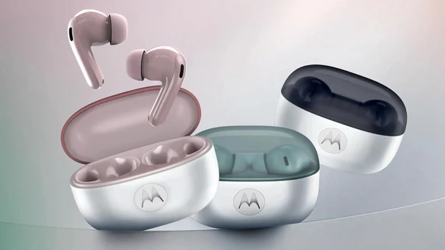 Alt view image 5 of 5 - Motorola Moto Buds 2 In-Ear Headphones, 11mm Dynamic Drivers, Active Noise Cancellation, Bluetooth 6.0, Low-Latency HD Audio (PANTONE Grey Mist)
