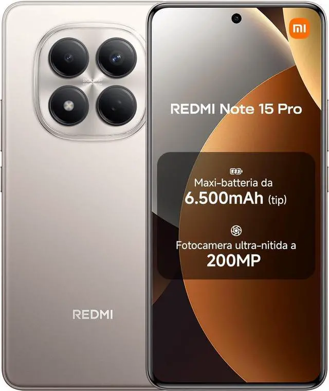 Main image of XIAOMI Redmi Note 15 Pro 4G LTE Ai (for Tmobile Mint Tello & Global) (256GB + 8GB) 6.77" 120Hz 200MP AI Camera Model 25100RA69G Unlocked Dual Sim Liberado (Titanium Color)