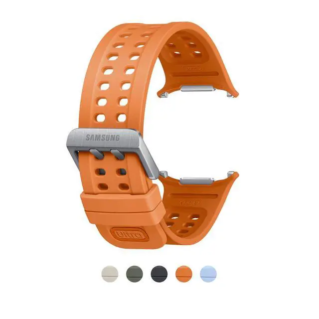 Alt view image 6 of 6 - Samsung Official Marine Band For Galaxy Watch Ultra2 / Watch Ultra S/M/L (Orange)