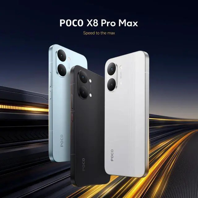 Alt view image 3 of 7 - Xiaomi POCO X8 PRO MAX 5G Ai (White, 512GB+12GB) 6.83" AMOLED 120Hz 50MP 8500mAh NFC Dual SIM Unlocked Model (Tmobile Mint Tello & Global) 2602BPC18G
