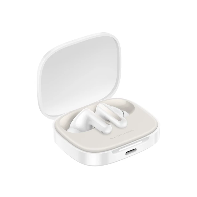 Alt view image 3 of 6 - Xiaomi Redmi Buds 6 Dual Mic Fast Pair LDAC, Up to 49dB Active Noise Cancellation, Compatible with Android iPhone or Any Bluetooth Device 42hrs Music (Cloud White)
