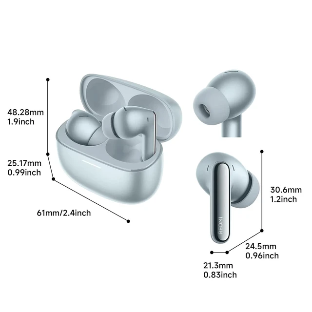 Alt view image 2 of 2 - XIAOMI REDMI Buds 8 Pro-us (Blue) True Wireless Earbuds, 55dB Ultra-Wide ANC, Hi-Res Audio Wireless, Dolby Audio, 33H Playback, IP54 Water Resistant