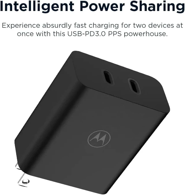 Alt view image 3 of 3 - Motorola TurboPower 125W Duo - Multidevice Universal Charger With 6.6ft (2m) USB Type-C Cable US Specs Model PG38C066718