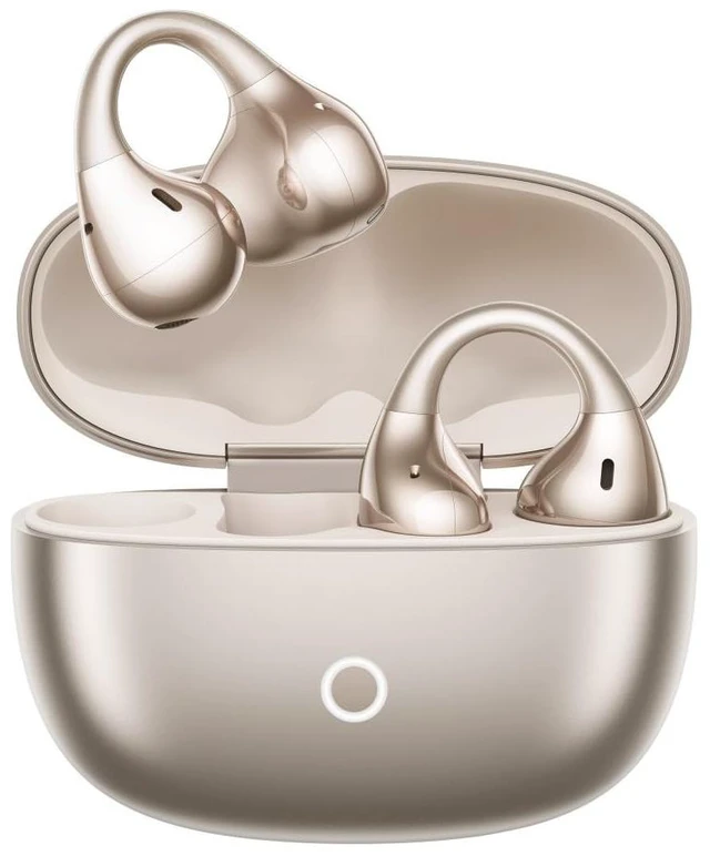 Main image of Realme Buds Clip Open-Ear Wireless Earbuds, 11mm Dual Magnet Drivers, 3D Spatial Audio, 36H Playtime, AI ENC, IP55, 45ms Low Latency (Titanium Gold)