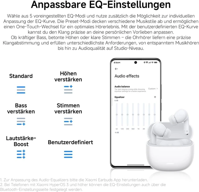 Alt view image 7 of 7 - XIAOMI Redmi Buds 8 Active, Wireless Earphones with Semi-in-Ear Design, 14.2mm Titanium Diaphragm Drivers, Bluetooth 5.4, 37H Long Battery Life, Dual Mic AI Noise Cancellation, Google Fast Pair, Blue