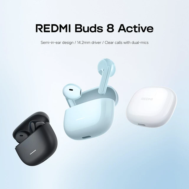 Alt view image 7 of 7 - Redmi Buds 8 Active, Wireless Earphones with Semi-in-Ear Design, 14.2mm Titanium Diaphragm Drivers, Bluetooth 5.4, 37H Long Battery Life, Dual Mic AI Noise Cancellation, Google Fast Pair, Black