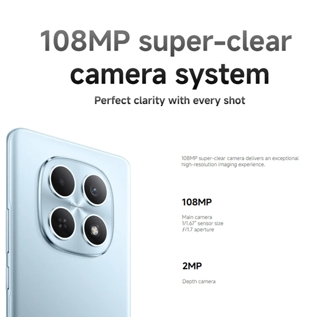 Alt view image 7 of 7 - XIAOMI Redmi Note 15 4G LTE Unlocked For Tmobile Mint Tello & Global (256GB + 8GB) 6.77" 120Hz 108MP AI Camera Global Version Dual SIM Model 2510DRA23L (Black)