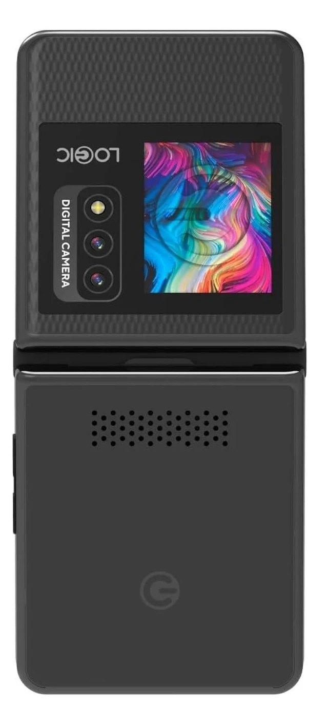 Alt view image 3 of 7 - Logic Flip Phone Z1L 4G Volte GSM (Compatible with Tmobile Mint Tello Boost & Global) 2.4" Dual Screen Bluetooth 3.5mm Jack FM Cam Flash Senior Elderly (Black)