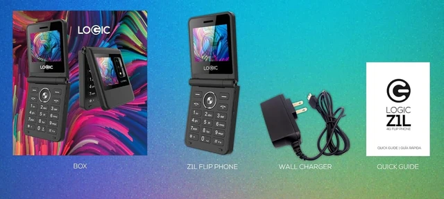 Alt view image 6 of 7 - Logic Flip Phone Z1L 4G Volte GSM (Compatible with Tmobile Mint Tello Boost & Global) 2.4" Dual Screen Bluetooth 3.5mm Jack FM Cam Flash Senior Elderly (Black)