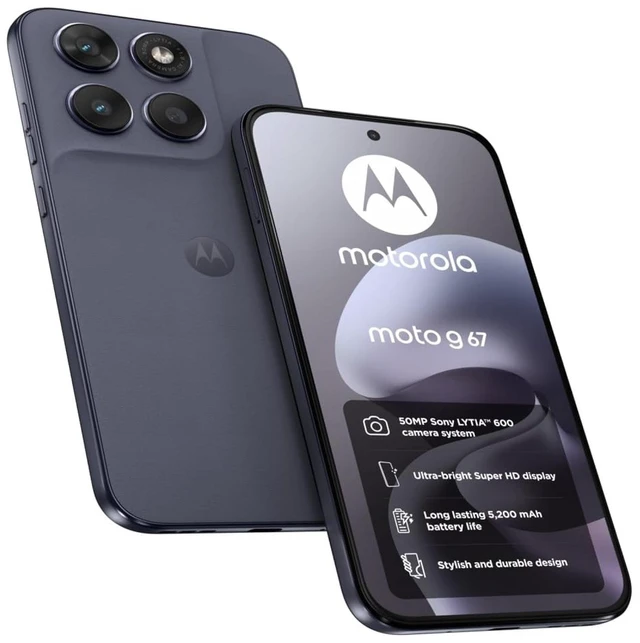 Main image of Motorola Moto G67 5G Ai (Tmobile Mint Tello & Global) (256GB+4GB) eSIM NFC IP64 Rugged 50MP Triple Cam Dual Sim 6.78" XT2621-1 Latino American Version (Artic Seal)