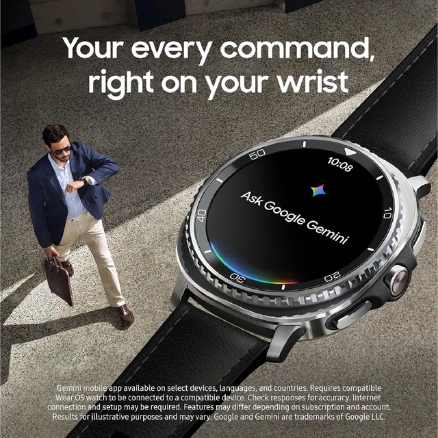 Alt view image 7 of 7 - Samsung Galaxy Ai Watch 8 Classic Latin American Version SM-L500NZ (46mm) Bluetooth Wellness Tips Heart Rate Sleep to Workout Fitness Tracker (Silver Black Band SM-L500NZKALTA)