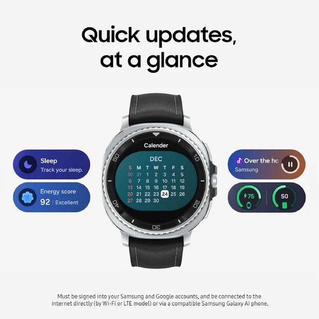 Alt view image 7 of 7 - Samsung Galaxy Ai Watch 8 Classic Latin American Version SM-L500NZ (46mm) Bluetooth Wellness Tips Heart Rate Sleep to Workout Fitness Tracker (Silver White Band SM-L500NZWALTA)