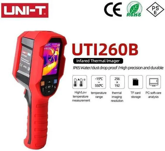Main image of UNI-T UTi260B Infrared Thermal Imager -15~550°C Industrial Thermal Imager Camera Handheld USB Infrared Thermometer 256*192 Pixel