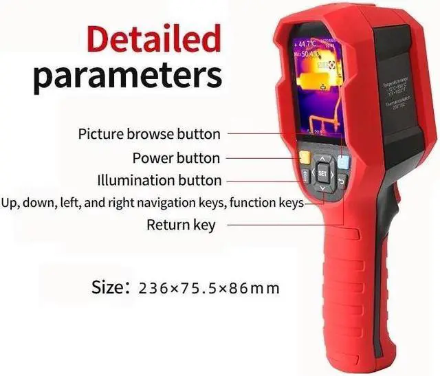 Alt view image 2 of 7 - UNI-T UTi260B Infrared Thermal Imager -15~550°C Industrial Thermal Imager Camera Handheld USB Infrared Thermometer 256*192 Pixel