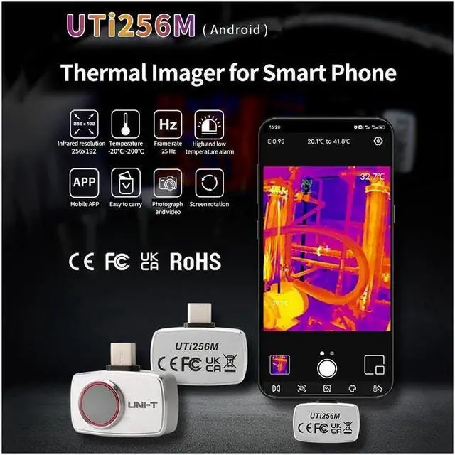 Alt view image 5 of 7 - UNI-T Android small portable smartphone thermal imaging camera module / infrared resolution 256 × 192 /  UTI256M